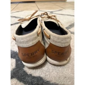 Sperry Top-Sider STS95669 women’sBeige Fabric Slip On Boat Shoes Size US 7.5M